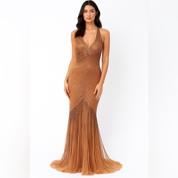 Adrianna Papell Dresses & Skirts - Adrianna Papell Formal Silk Sequin Beaded Event Gown